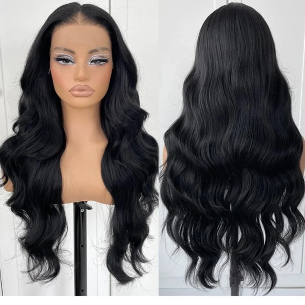 Blooming Hair Black Glueless High-Quality Synthetic Blend HD Lace Fr…